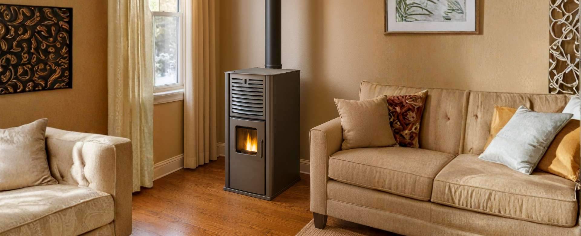 Pelletpejs med vandkappe